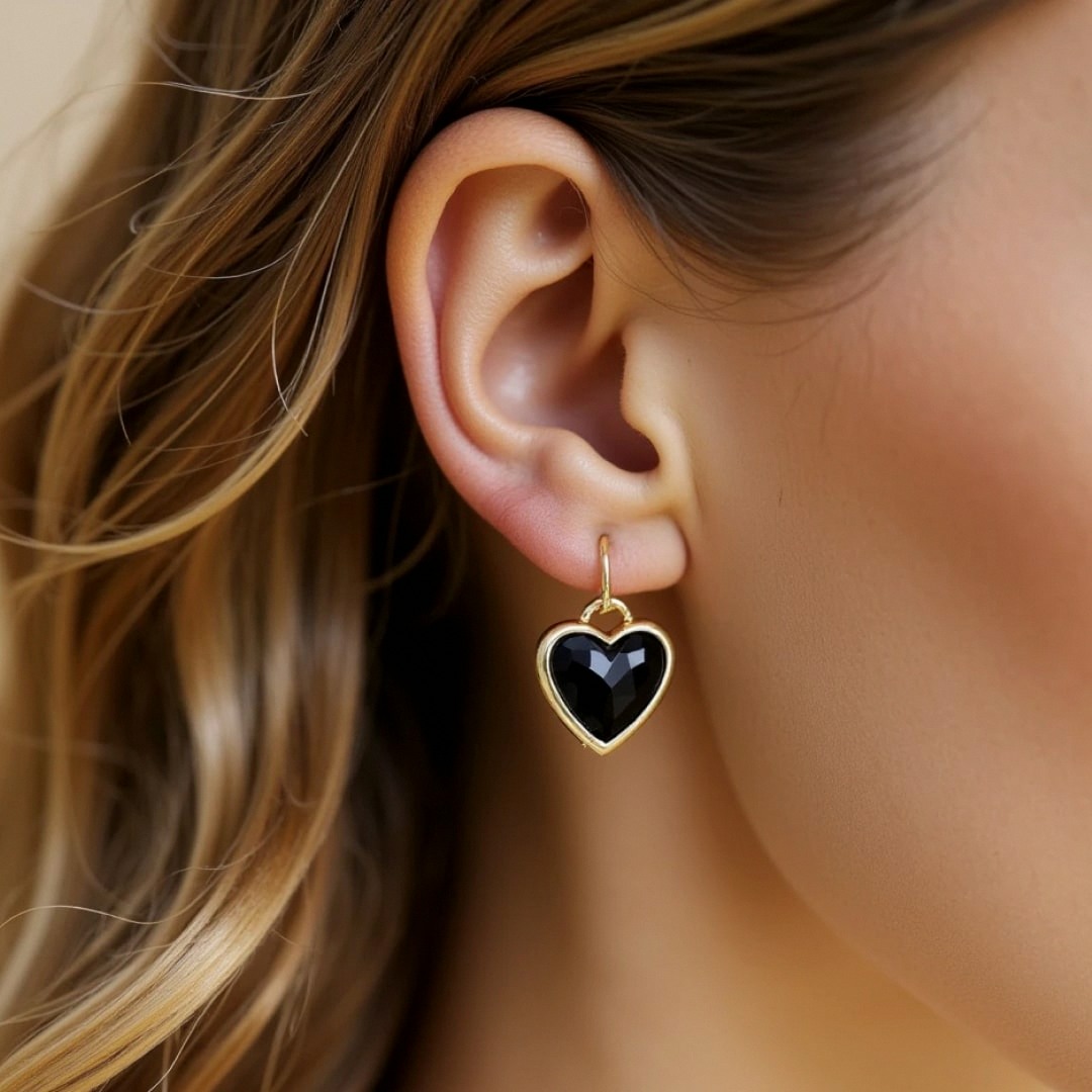 Natural Stone Earrings 'My Heart in Light' – Unique Handmade Jewelry