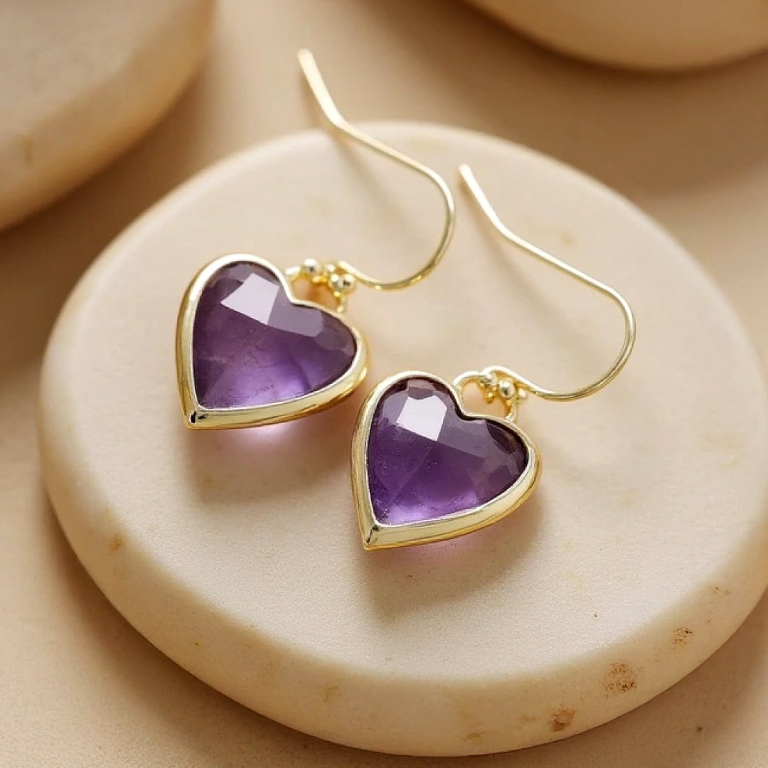 Natural Stone Earrings 'My Heart in Light' – Unique Handmade Jewelry
