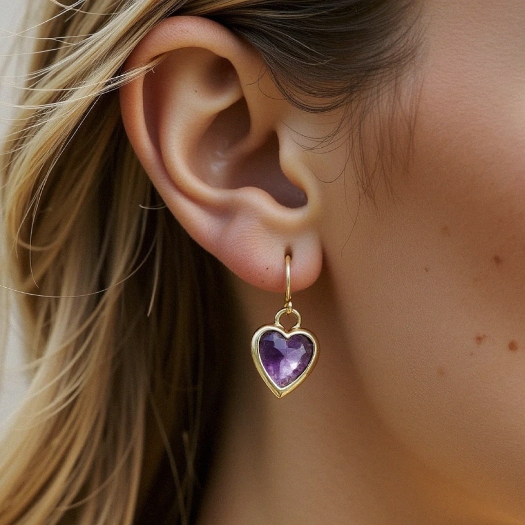 Natural Stone Earrings 'My Heart in Light' – Unique Handmade Jewelry