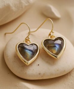 Natural Stone Earrings 'My Heart in Light' – Unique Handmade Jewelry