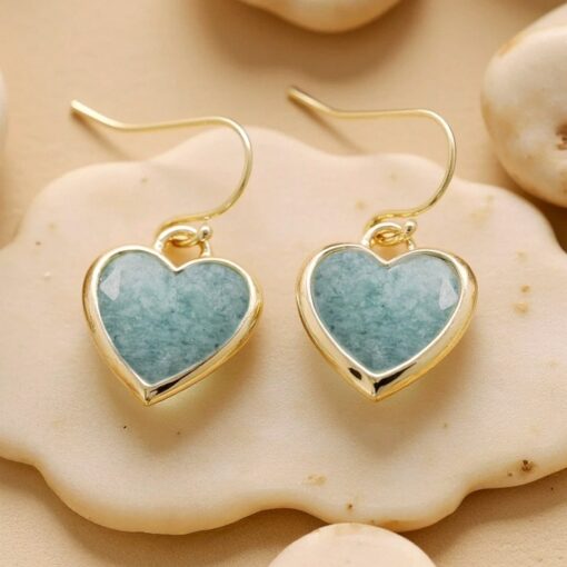 Natural Stone Earrings 'My Heart in Light' – Unique Handmade Jewelry