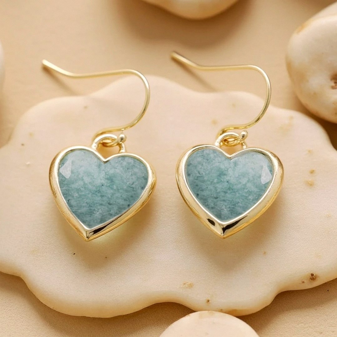 Natural Stone Earrings 'My Heart in Light' – Unique Handmade Jewelry