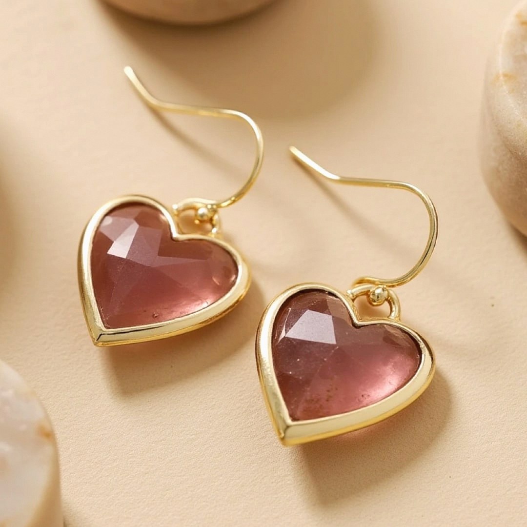 Natural Stone Earrings 'My Heart in Light' – Unique Handmade Jewelry