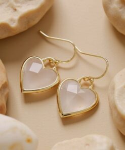 Natural Stone Earrings 'My Heart in Light' – Unique Handmade Jewelry