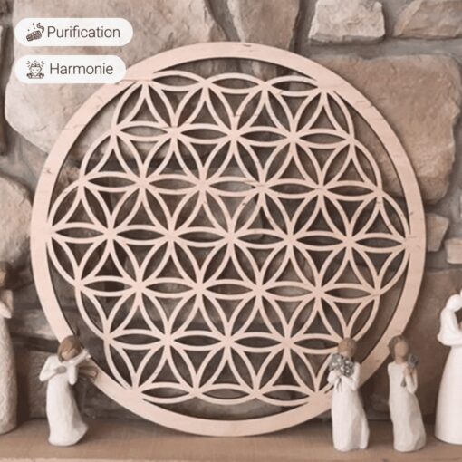 Natural Wood Harmonising Flower of Life