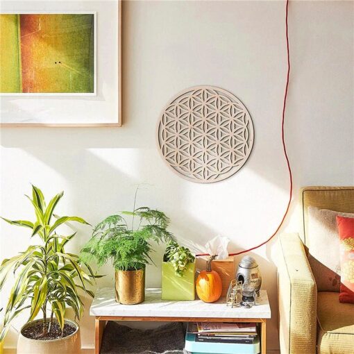 Natural Wood Harmonising Flower of Life