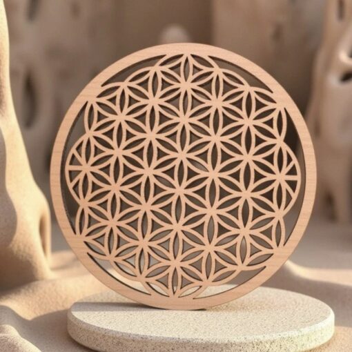 Natural Wood Harmonising Flower of Life