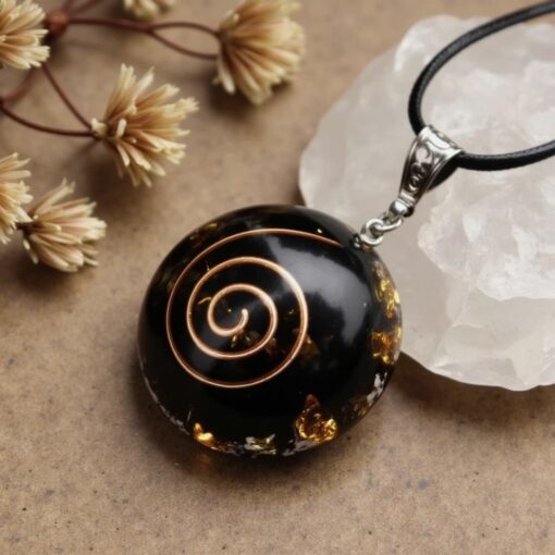 Orgonite Pendant 'Protective Energies' in Black Obsidian