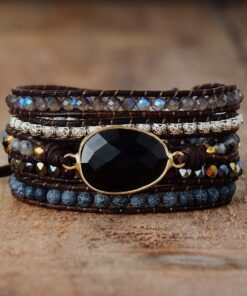 Onyx Bracelet Wrap 'Anchor & Security'