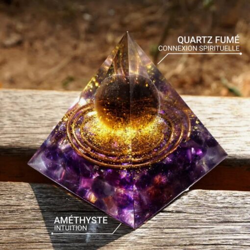 Amethyst & Smoky Quartz "Letting Go" Orgonite