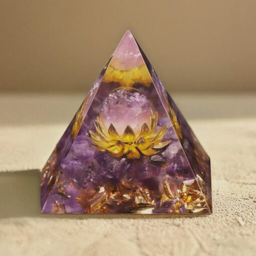 Amethyst 'Divine Lotus' Orgonite - Healing Energy Crystal