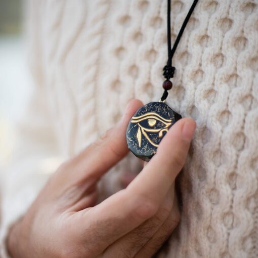 Natural Stone Horus Eye Orgonite Pendant