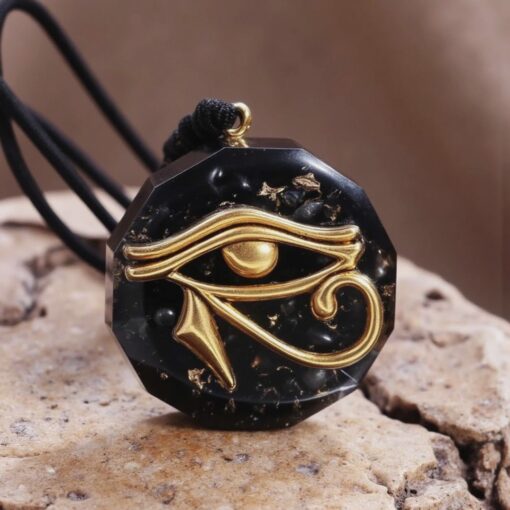 Natural Stone Horus Eye Orgonite Pendant