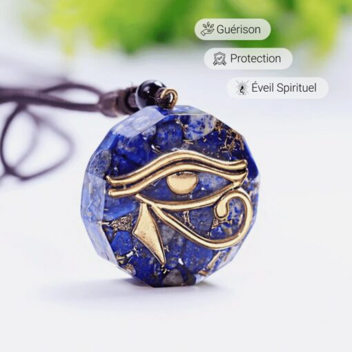 Natural Stone Horus Eye Orgonite Pendant
