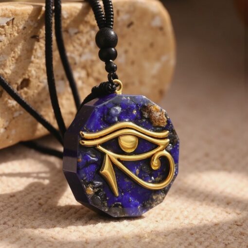 Natural Stone Horus Eye Orgonite Pendant