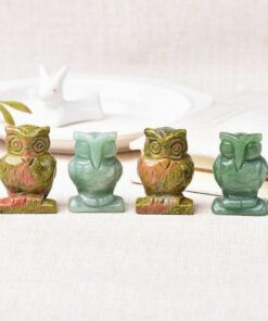 Natural Stone Owl Animal Totem - Spiritual Decor for Home and Garden