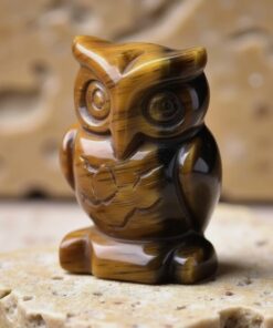 Natural Stone Owl Animal Totem - Spiritual Decor for Home and Garden