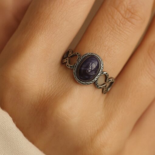 Adjustable "Storm Spark" Ring in Pietersite