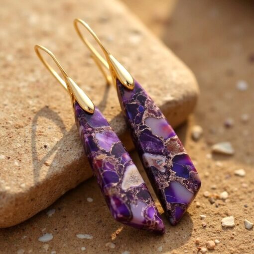 Purple Jasper Drop Earrings