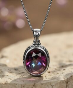 Serene Creativity Pendant in Rainbow Mystic Topaz