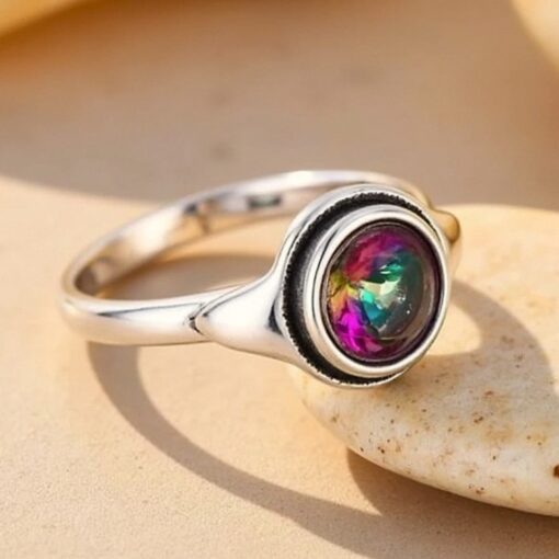 Rainbow Mystic Topaz & Silver Ring