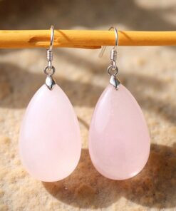 Rose Quartz Earrings - Natural Gemstone Jewelry for Elegant Style