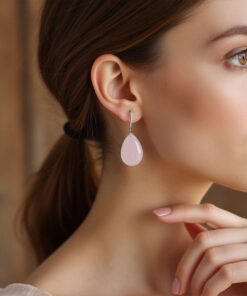 Rose Quartz Earrings - Natural Gemstone Jewelry for Elegant Style