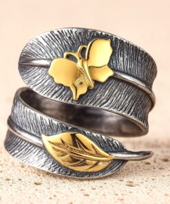 Adjustable "Angel Feather" Silver Ring