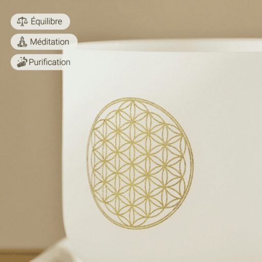 Quartz Crystal Singing Bowl "Flower of Life"