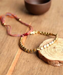 Tibetan Copper Bead Bracelet - Handmade Artisan Jewelry