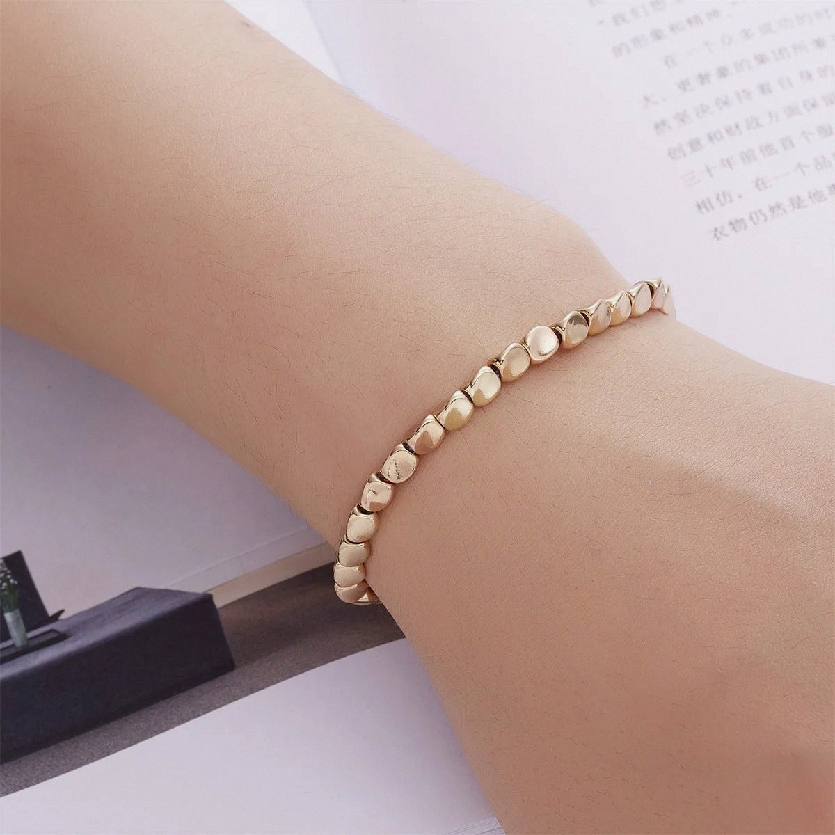 Tibetan Copper Bead Bracelet - Handmade Artisan Jewelry
