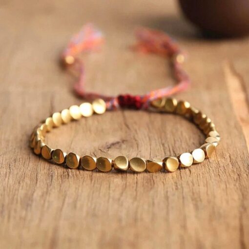 Tibetan Copper Bead Bracelet - Handmade Artisan Jewelry