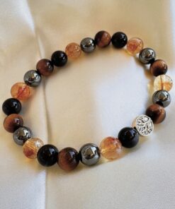 Force & Light Bracelet in Tiger Eye, Citrine, Hematite & Obsidian