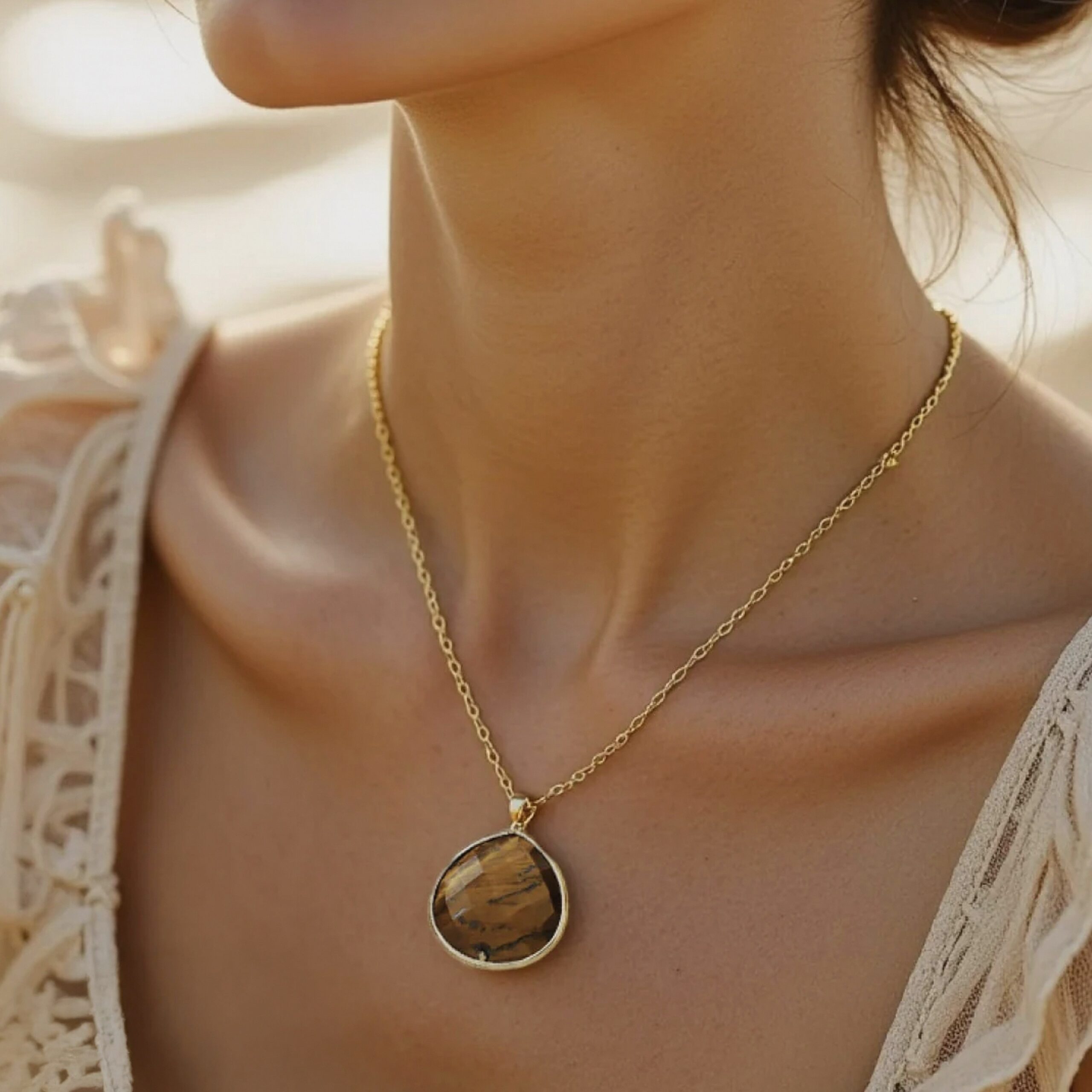 Tiger Eye 'Drop of Light' Pendant