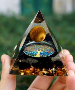 Rebirth Tree of Life Orgonite in Tiger Eye & Obsidian