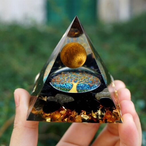 Rebirth Tree of Life Orgonite in Tiger Eye & Obsidian