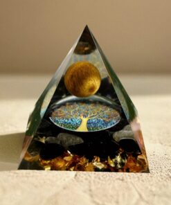 Rebirth Tree of Life Orgonite in Tiger Eye & Obsidian