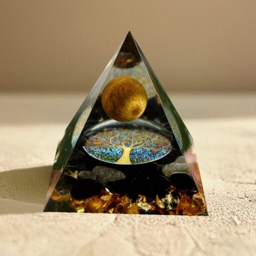 Rebirth Tree of Life Orgonite in Tiger Eye & Obsidian