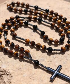 Tiger Eye 'Protection' Rosary Necklace