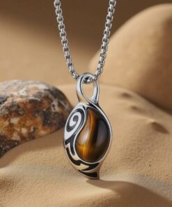 Tribal Shield Pendant in Tiger's Eye
