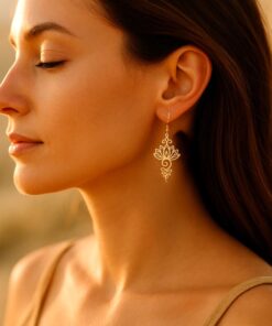 Lotus Unalome Earrings