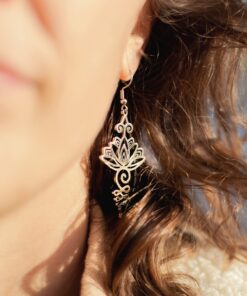 Lotus Unalome Earrings