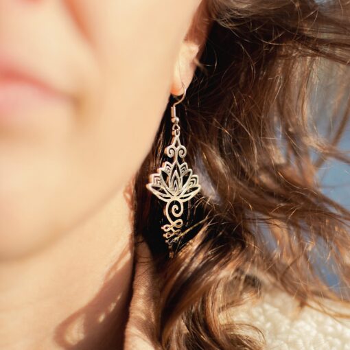 Lotus Unalome Earrings