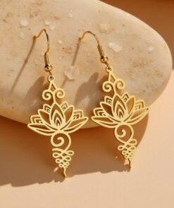 Lotus Unalome Earrings