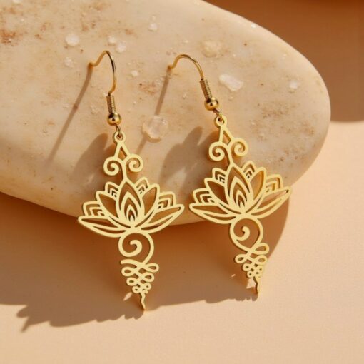 Lotus Unalome Earrings