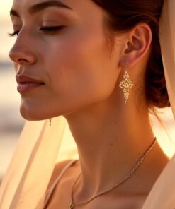 Lotus Unalome Earrings