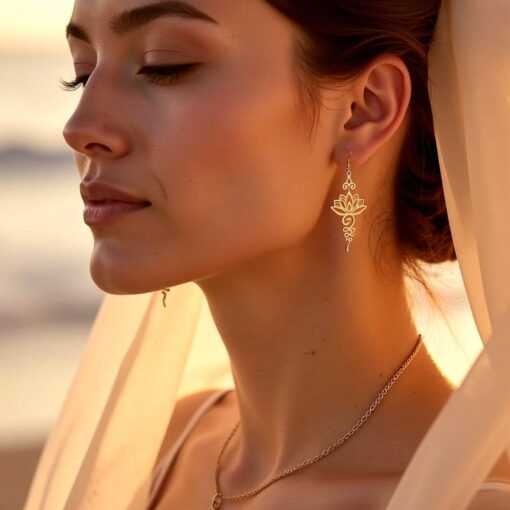 Lotus Unalome Earrings