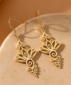 Lotus Unalome Earrings