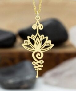 Unalome Lotus Pendant - Spiritual Jewelry for Mindfulness and Balance