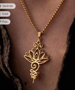 Unalome Lotus Pendant - Spiritual Jewelry for Mindfulness and Balance
